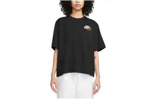 Nike Drop Shoulder Sleeve T Shirt Women's Black