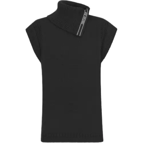 DIOR Stand Collar Sleeveless Sweater Women's Black