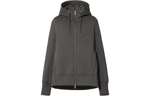 UNIQLO X JIL SANDER Sweatshirts Women's Lead Gray Hooded Moderate Cardigan