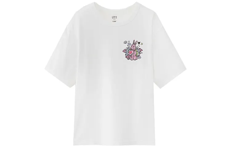 UNIQLO Drop Shoulder Sleeve T Shirt Women's White