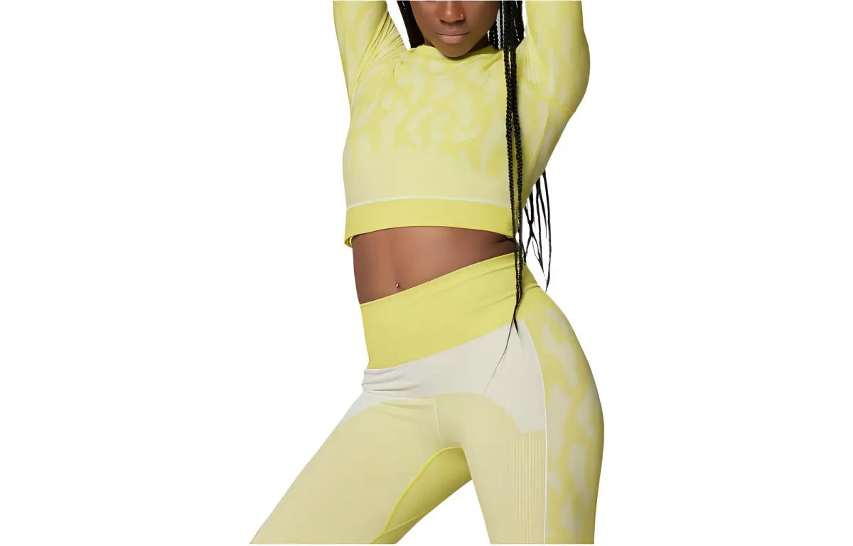 Adidas T-Shirts Women's Yellow Crew Neck Moderate Straight Fit