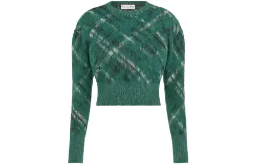 DIOR Sweaters Women's Green Crew Neck Moderate Other