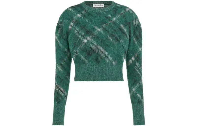 DIOR Sweaters Women's Green Crew Neck Moderate Other