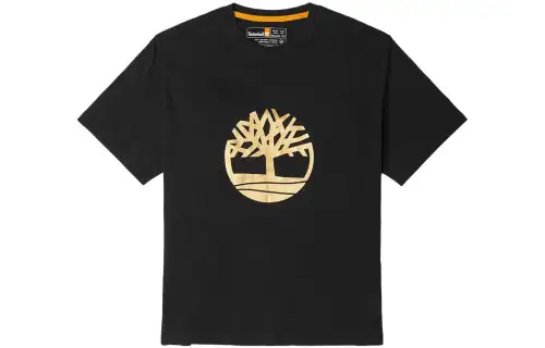 Timberland T Shirts Women's Black Crew Neck Moderate Straight Fit