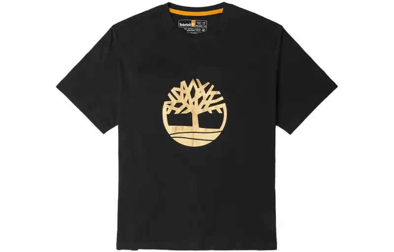 Timberland T Shirts Women's Black Crew Neck Moderate Straight Fit