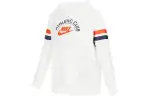 Nike Sportswear Letter Logo Print Brushed Fleece Lined Hooded Pullover Sweatshirt Winter Women's White