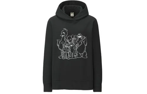 UNIQLO X UNIQLO X Sesame Street Group #2 Outline Hoodie Japanese Women'ss Sizing Black