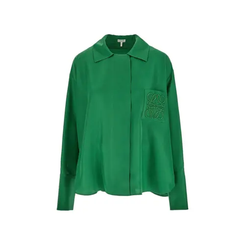 LOEWE Shirts Women's Green Lapel Moderate