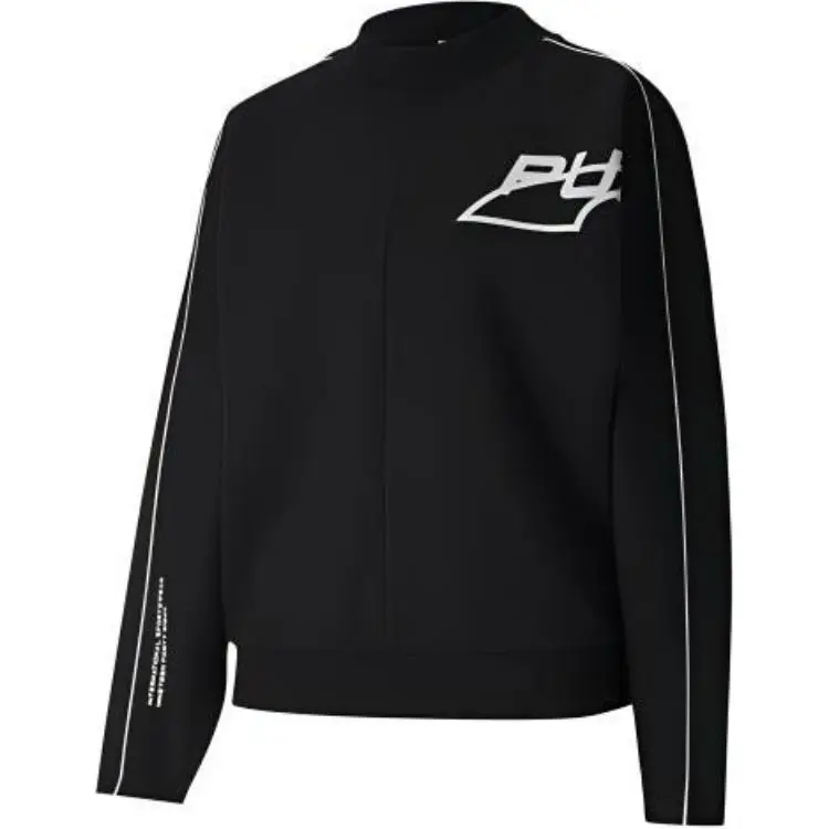 PUMA Sweatshirts Women's Black Crew Neck Moderate Regular