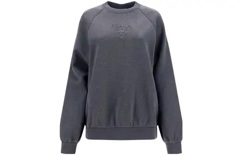 PRADA Logo Embossed Crewneck Sweatshirt