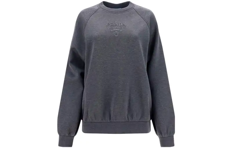 PRADA Logo Embossed Crewneck Sweatshirt
