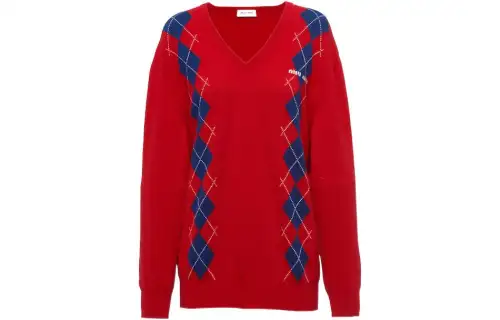 Miu Miu intarsia knit cashmere jumper