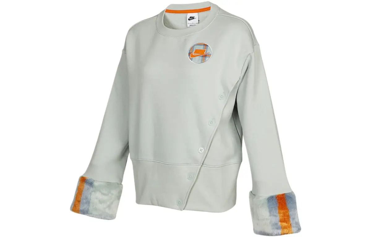 Nike Sweatshirts Women's Dusty Gray Crew Neck Thickened Regular