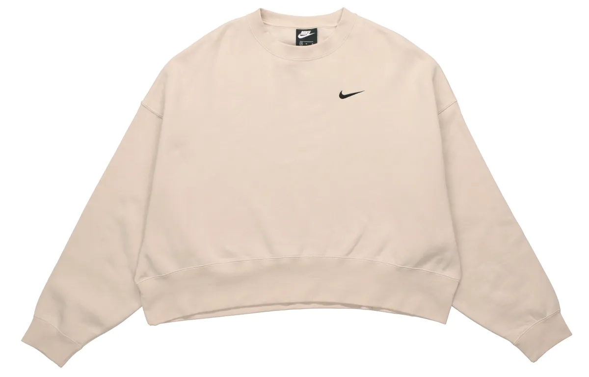 Nike Sweatshirts Women's Ecru Crew Neck Moderate Regular