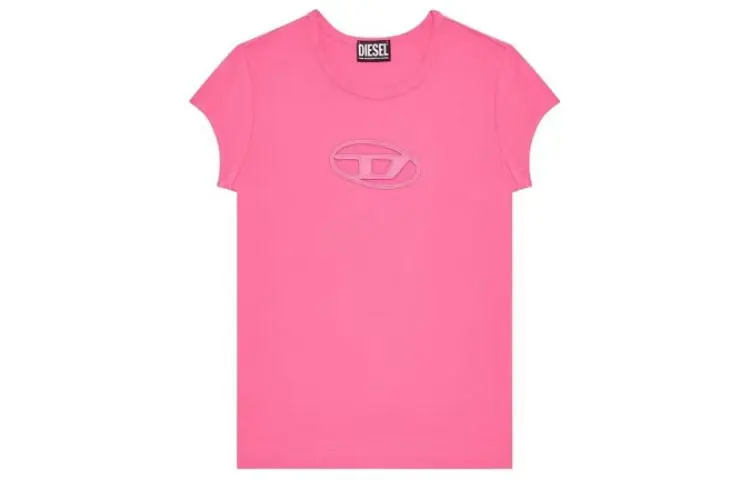 DIESEL OVAL D T Shirt Women's Neon Pink