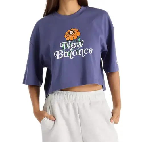 New Balance Drop Shoulder Sleeve T Shirt Women's Purple DRE