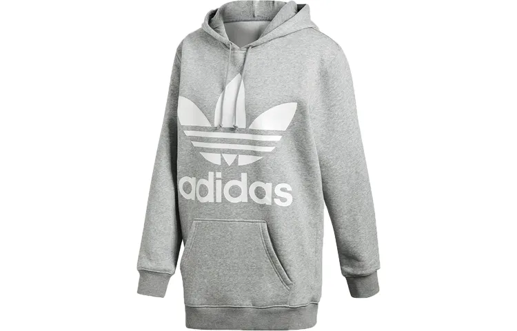 Adidas Originals Sweatshirts Women's Medium Heather Gray Hooded Moderate Regular
