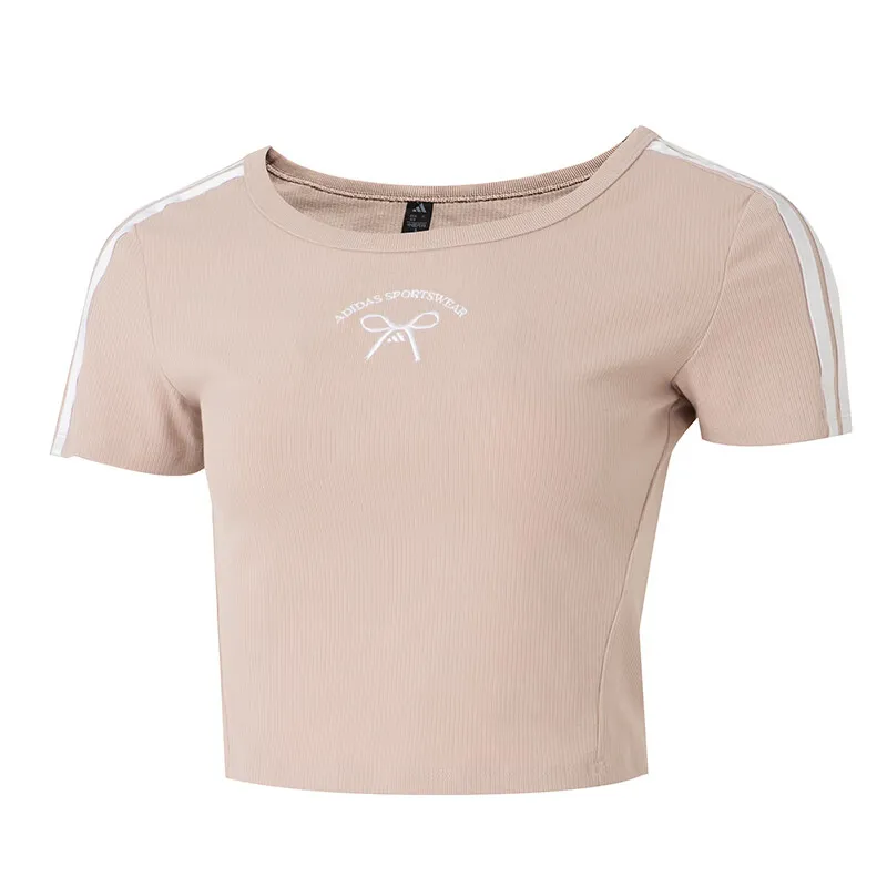 Adidas T Shirt Women's Gray Brown Tan