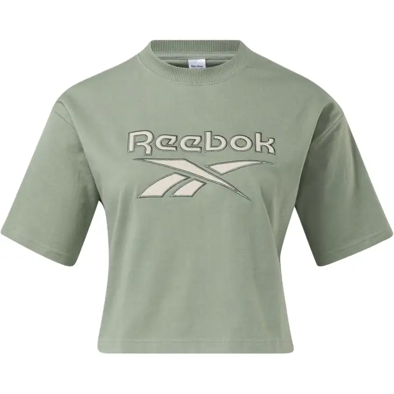 Reebok Drop Shoulder Sleeve T Shirt Women's Harmonious Green