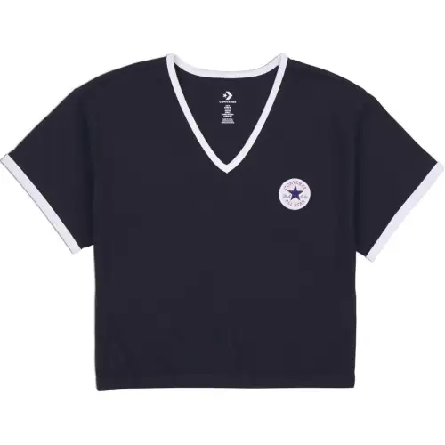Converse T Shirts Women's Black V Neck Moderate Other