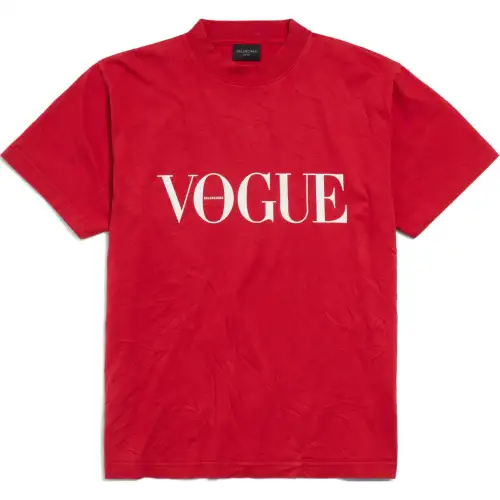 Balenciaga T Shirts Women's Red Crew Neck Moderate Other