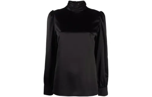 SAINT LAURENT Shirts Women's Black Turtleneck Moderate Shirt