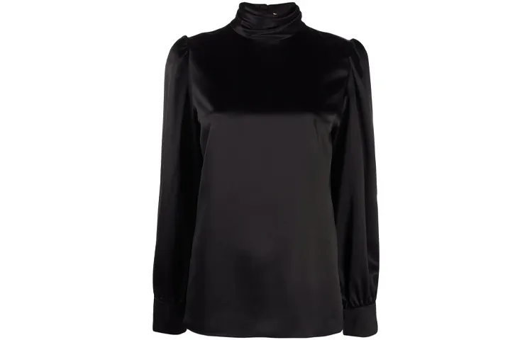 SAINT LAURENT Shirts Women's Black Turtleneck Moderate Shirt