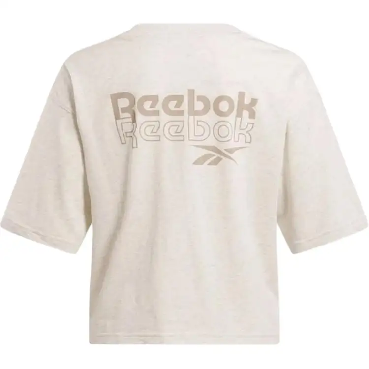 Reebok Drop Shoulder Sleeve T Shirt Women's Light Gray