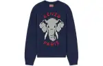 KENZO Elephant' Wool Jumper Sweater Women's Blue