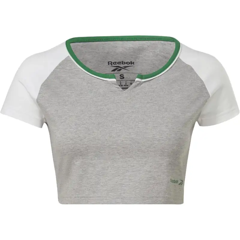 Reebok x Crop Raglan Sleeve T Shirt Women's Medium Gray Heather
