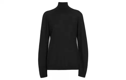 Burberry Cashmere Sweaters Women's Black Turtleneck Moderate
