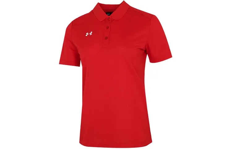 Under Armour Polo Shirts Women's Red Polo Collar Moderate Straight Fit