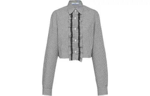 PRADA Shirts Women's Gray Lapel Moderate