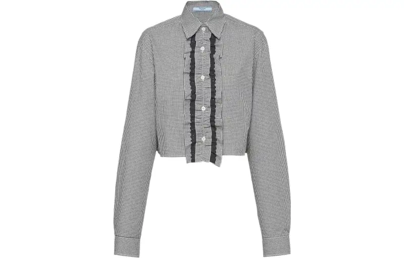 PRADA Shirts Women's Gray Lapel Moderate