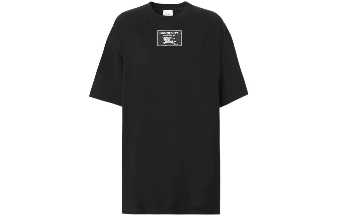 Женская футболка Burberry Logo (черная)