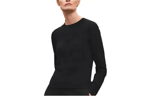 HERMES Cashmere Sweaters Women's Black Crew Neck Moderate