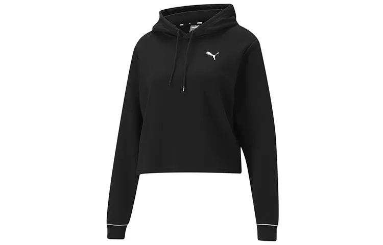 PUMA Sweatshirts Women's Black Hooded Moderate Regular