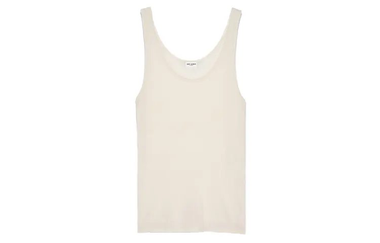SAINT LAURENT Sleeveless Ribbed Tank Top