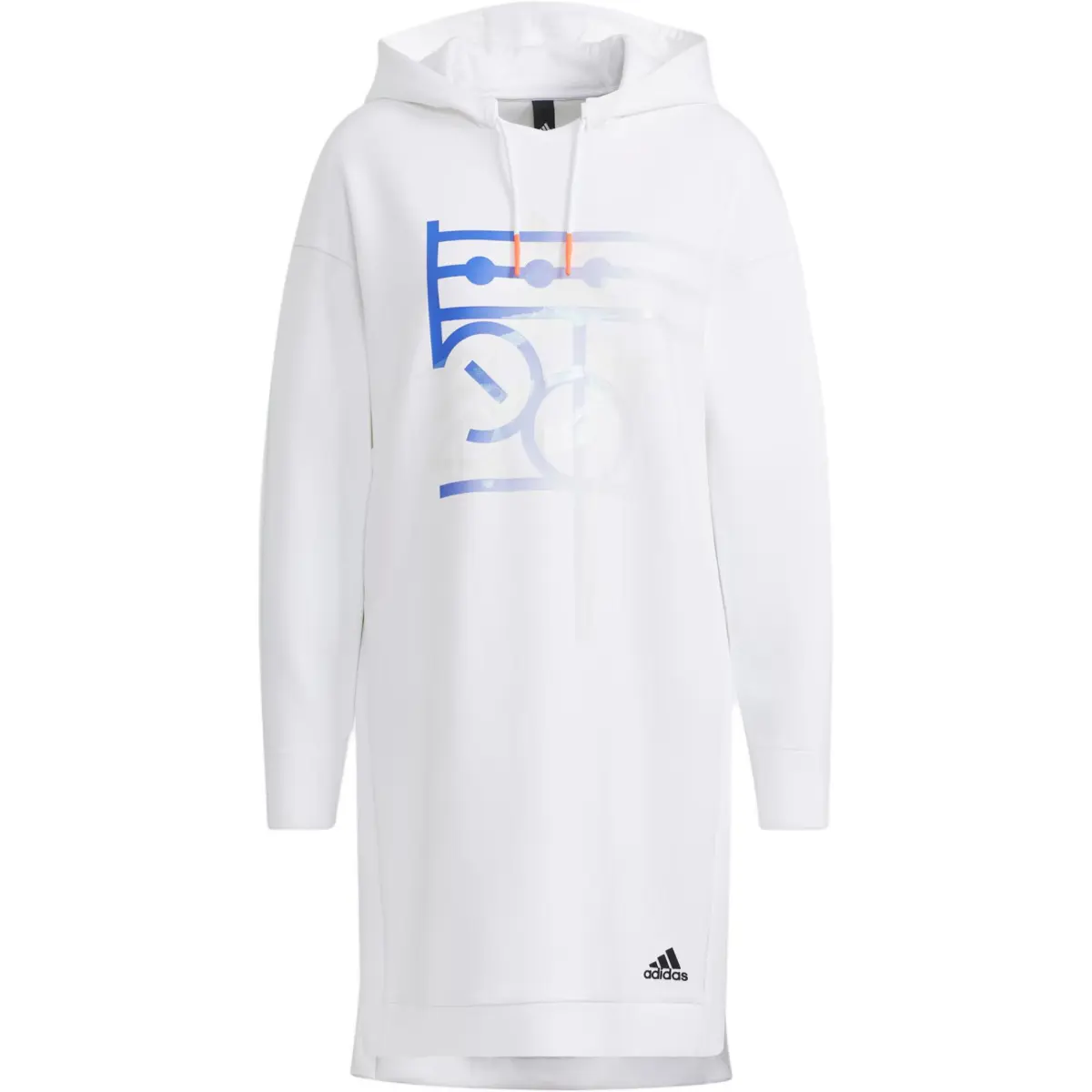 Adidas Sweatshirts Women's White Hooded Moderate Straight Fit