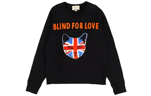 GUCCI Sweatshirts Women's Black Crew Neck Moderate Regular