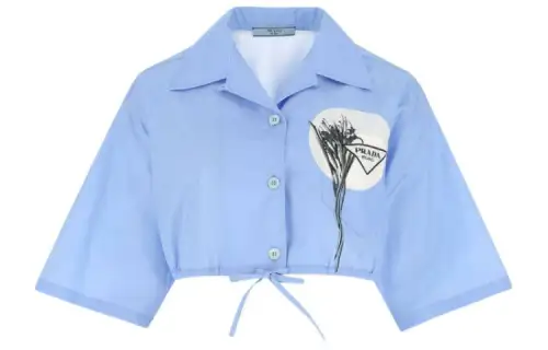 PRADA Shirts Women's Blue Lapel Moderate Shirt
