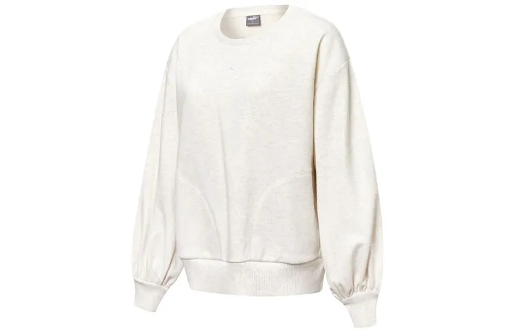 PUMA Sweatshirts Women's White Crew Neck Moderate Regular