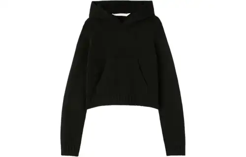 PALM ANGELS Curved logo Wool blend Hoodie
