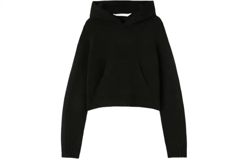 PALM ANGELS Curved logo Wool blend Hoodie