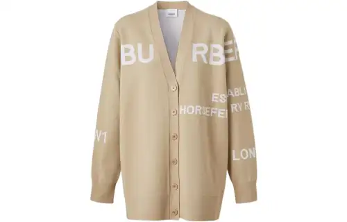 Burberry Knitwear Women's Camel V Neck Moderate Other