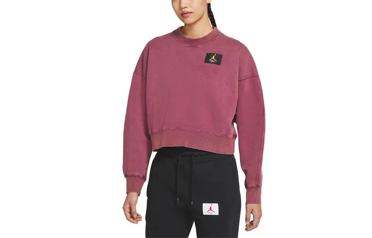 Jordan Sweatshirts Women's Bordeaux Burgundy Crew Neck Moderate Regular