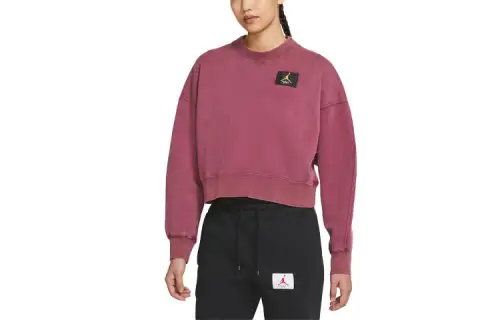 Jordan Sweatshirts Women's Bordeaux Burgundy Crew Neck Moderate Regular
