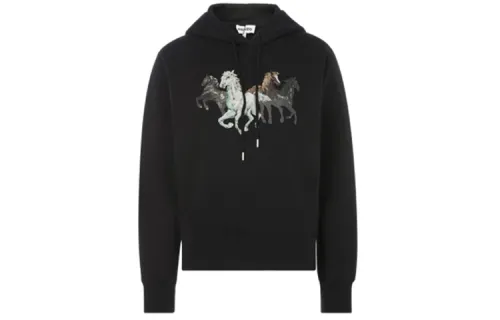 KENZO Sweatshirts Women's Black Hooded Moderate Heavyweight