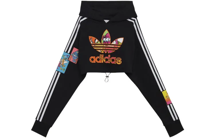 Adidas X Jeremy Scott Women'ss Cropped Hoodie Black
