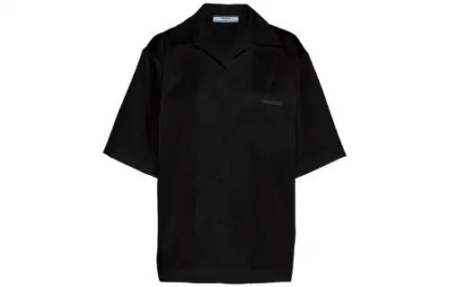 Prada logo-patch shirt